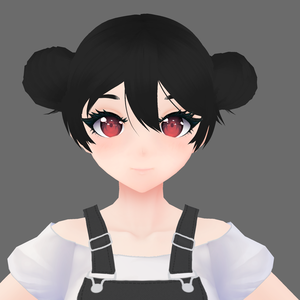 【Vroid】Twin buns hair