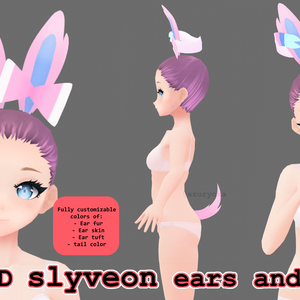 【Vroid】Slyveon pokemon ears and tail / 耳尾