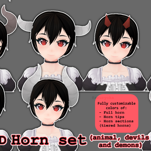 【Vroid】Horns for animal, demon, devils / 動物、悪魔、悪魔の角