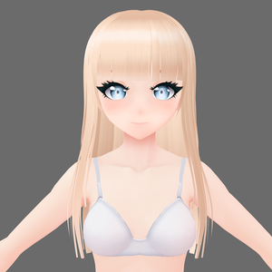 【Vroid】Straight cut long hair and bangs / ストレートカットのロングヘアと前髪