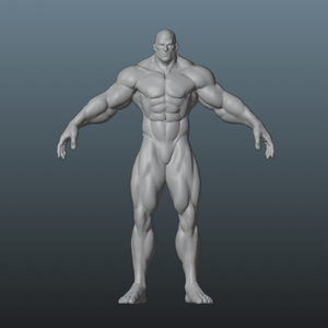 3d 筋肉　素体　キャラクター　男　メッシュ　人　人体