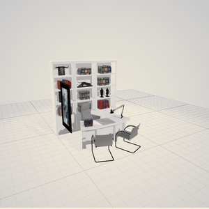 3dモデル　家具　イス　テーブル　本