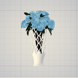 3dモデル　花　花瓶　