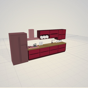 3dモデル　キッチン　調理場　料理　器具　