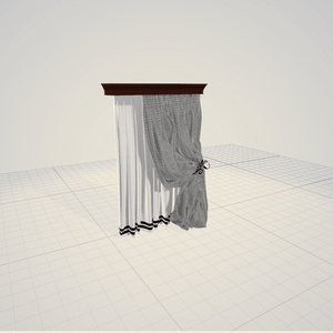 3dモデル　カーテン　家具　