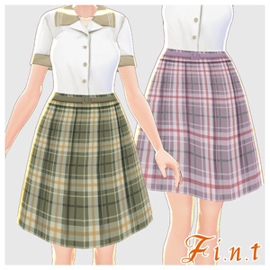 【VRoid】サマーチェック柄スカート2色セット/F i.n.t