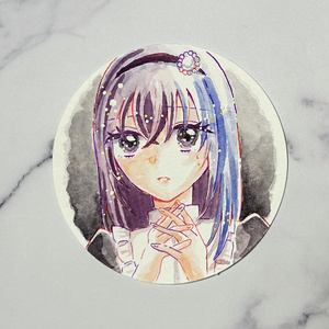 Original watercolor illustration (frightened girl)