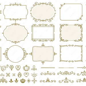ビンテージリボンのフレーム素材セット - Collection of old ribbons