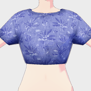 [vroid] - 半袖Tシャツ/ Short Sleeve Mini Tee (Blue Flower)