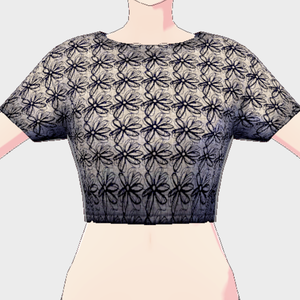 [vroid] - 半袖Tシャツ/ Short Sleeve Mini Tee (Black Flower)