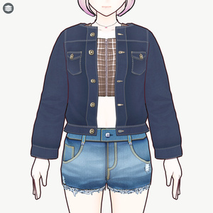 [VRoid][FREE] Denim Jacket Set