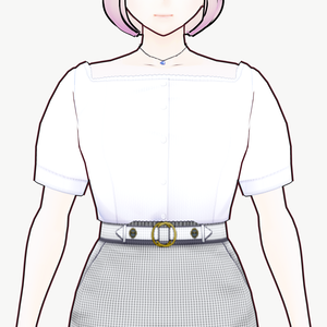 [VRoid]ペールストライプブラウス