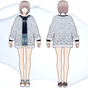 [VRoid1.0][FREE]ギャル系アニマルブルゾン