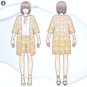 [VRoid1.0][FREE]リゾートビーチカーディガン