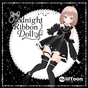【11アバター対応】Midnight Ribbon Doll 【VRChat向け3Dモデル】#whimsy_cat