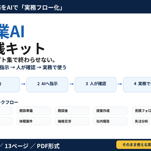 営業AI実践キット｜新規開拓・商談・提案・追客を効率化するBtoB営業AIテンプレート