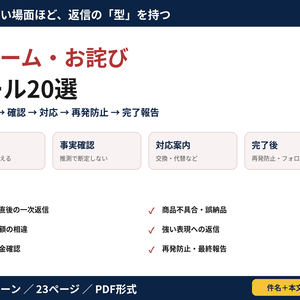 クレーム・お詫びメール20選｜一次返信・事実確認・交換対応・再発防止まで使えるBtoB顧客対応テンプレート