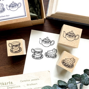 【完売】Teatime stampset｜紅茶とケーキのティーセットスタンプセット
