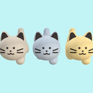 ナチュラルカラーの線画のネコ