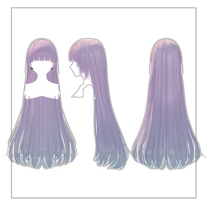 3Dヘアモデル VeilynLong【VRC Hair】 缩略图 4