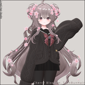 🍋SUMMER SALE!🍉[21Avatars]Cherry Blossom_TwinBunHair