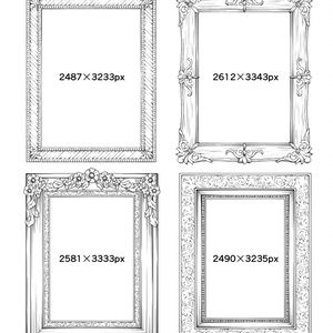 額縁の線画素材8種
