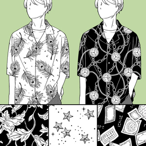 服の柄 シームレスパターン20枚