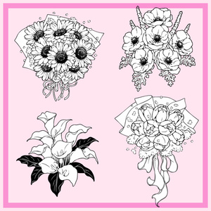 花束素材 16種