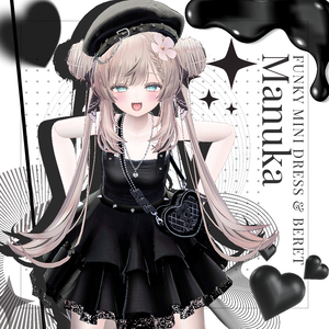 【MANUKA】 Funky mini dress & beret & bag