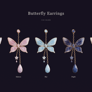 【VRChat】蝶のピアス Butterfly Earrings｜全5色・片耳／両耳【Modular Avatar / PhysBone / lilToon】
