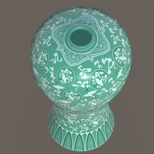 청자상감운학문매병 / 青磁象嵌雲鶴文梅甁 / Celadon Prunus Vase with Inlaid Cloud and Crane Design 缩略图 4