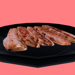 햄구이 / ハム焼き / Grilled Ham 3d model 缩略图 2