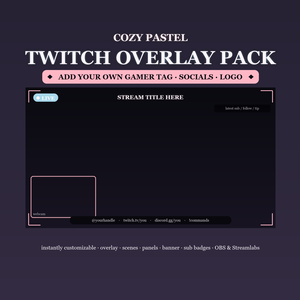 Cozy Pastel Twitch Overlay Kit / コージーパステル
