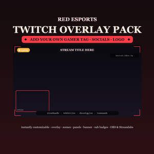 Red Esports Twitch Overlay Kit / レッドeスポーツ
