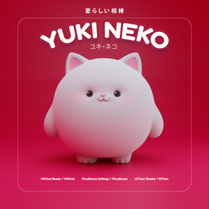[VRChat Ready] YUKI NEKO - ユキネコ - Chubby Marshmallow Cat