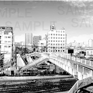 俯瞰の住宅街背景 Overhead view of residential area01