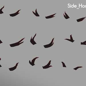 頭部横から後ろに流れるような角　Side_Horn