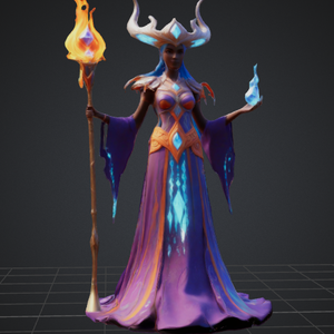 ファンタジーキャラクターElemental Sorceress 3DモデルVRCHAT VRC