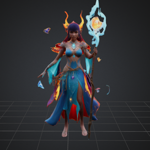ファンタジーエレメンタル魔術師3Dモデルvrchat