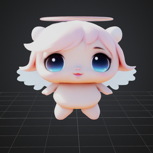 ちびパフに最適なファンタジーキャラクター：小さな翼を持つ愛らしいかわいいアバター 3D モデル VRChat