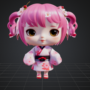 桜スプライト 3D モデル VRChat VRC に最適なファンタジー キャラクター