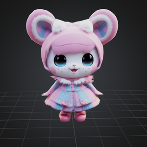かわいいキュートな3DモデルVRChatのファンタジーキャラクター