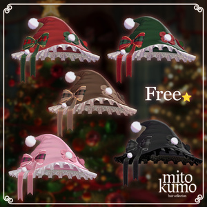 🔴【VRC】 ◈Velvet Holly Hat◈
