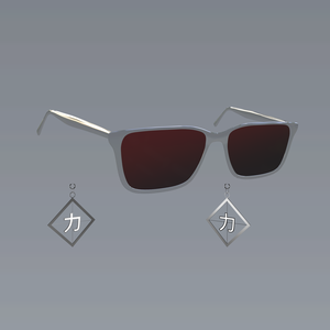 Glasses and Chikara Earrings Set（眼鏡と力イヤリングセット）