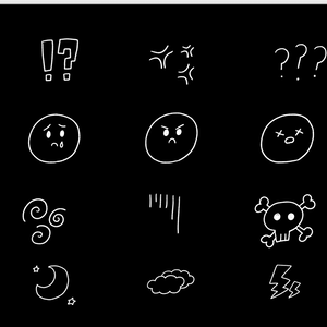 【.mogrt】20種類の手書きのアイコン