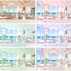 [6 color] Oceanview Cafe 4k vtuber Live streaming background 【Vtuber向け】