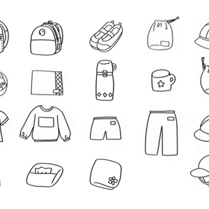 入園・入学準備に使える モノクロイラスト素材集（PDF）