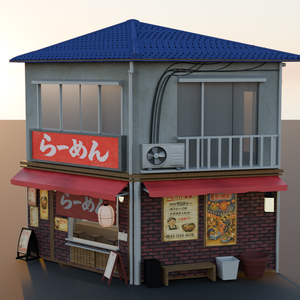 【3D背景】ノスタルジックな日本のラーメン屋 - Tiny Japanese Ramen Shop 【FBX】