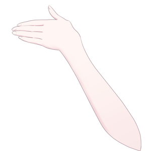 口を押さえる手