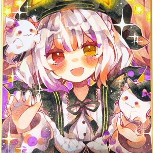 魔法少女ノ魔女裁判 まのさば 夏目アンアン&城ケ崎ノア 手描き中色紙